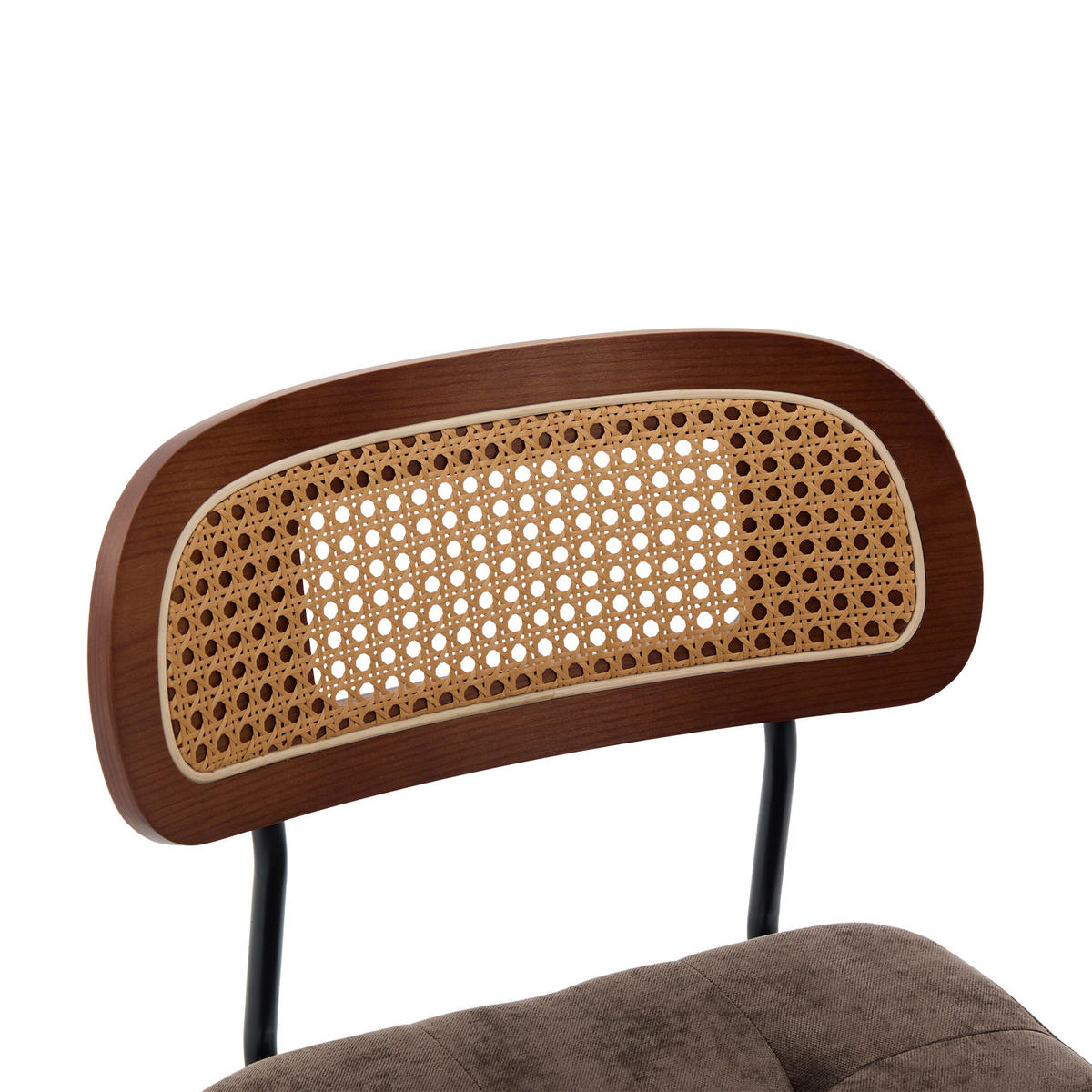STUHL-SET 2 Stück Rattan-Rückenlehne, DE-42279, Braun - Braun, Metall (50/77/43cm) - ComfortXL