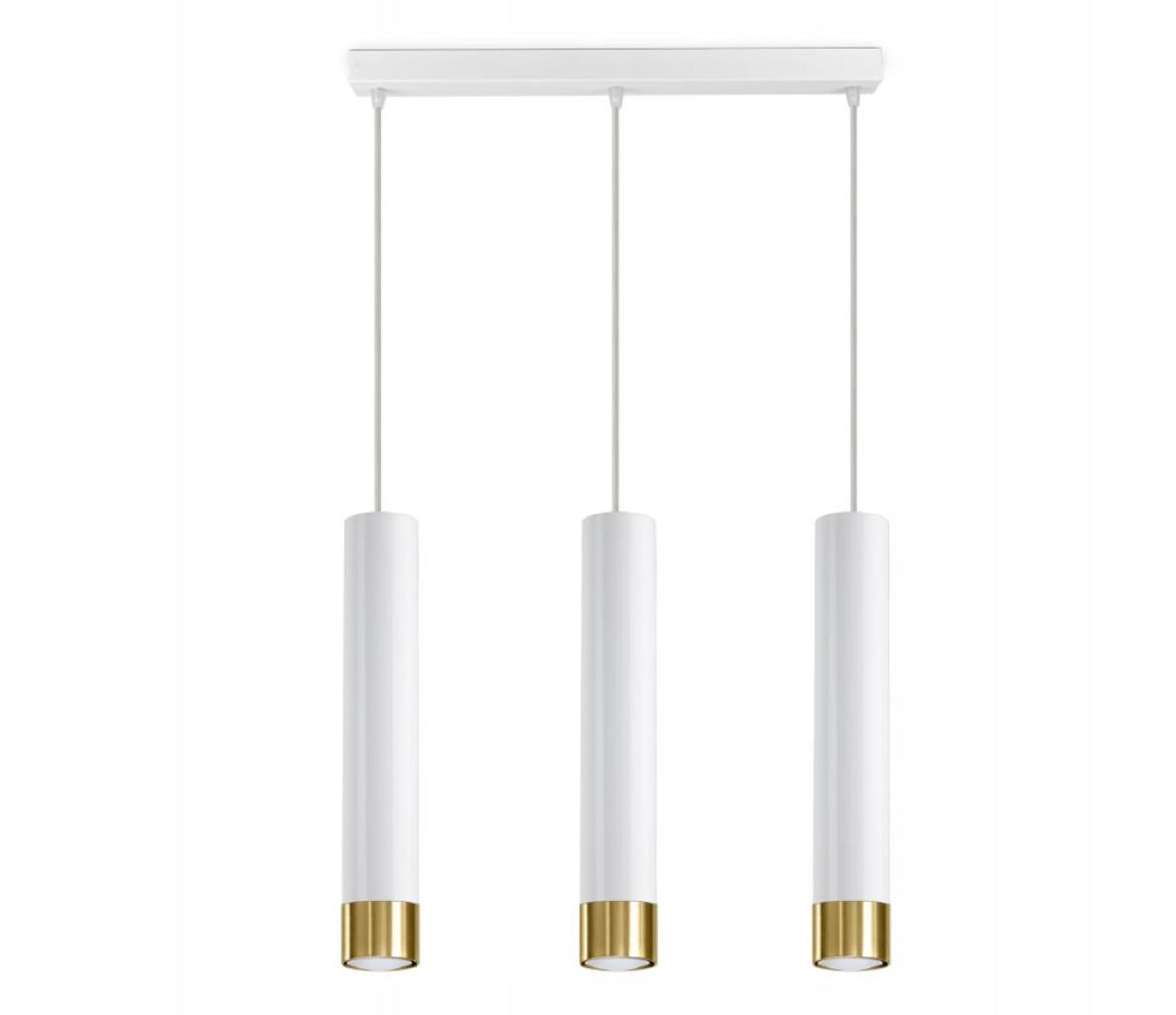 PENDELLEUCHTE Mialno Tube - Goldfarben/Weiß, Metall (8/50/100cm) - kiki design