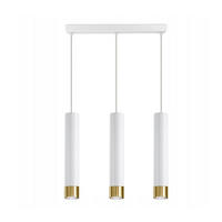 PENDELLEUCHTE Mialno Tube - Goldfarben/Weiß, Metall (8/50/100cm) - kiki design
