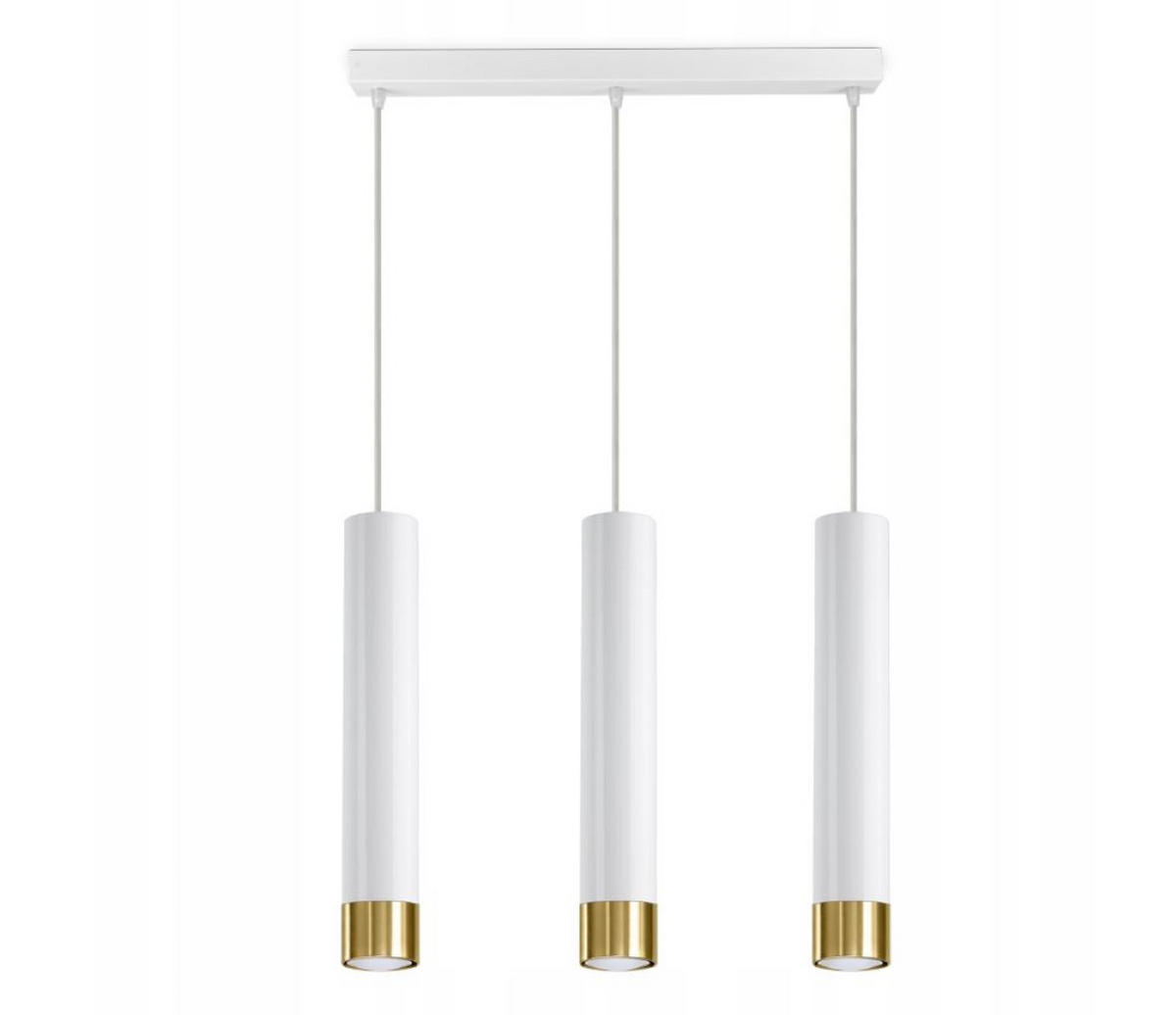 PENDELLEUCHTE Mialno Tube - Goldfarben/Weiß, Metall (8/50/100cm) - kiki design