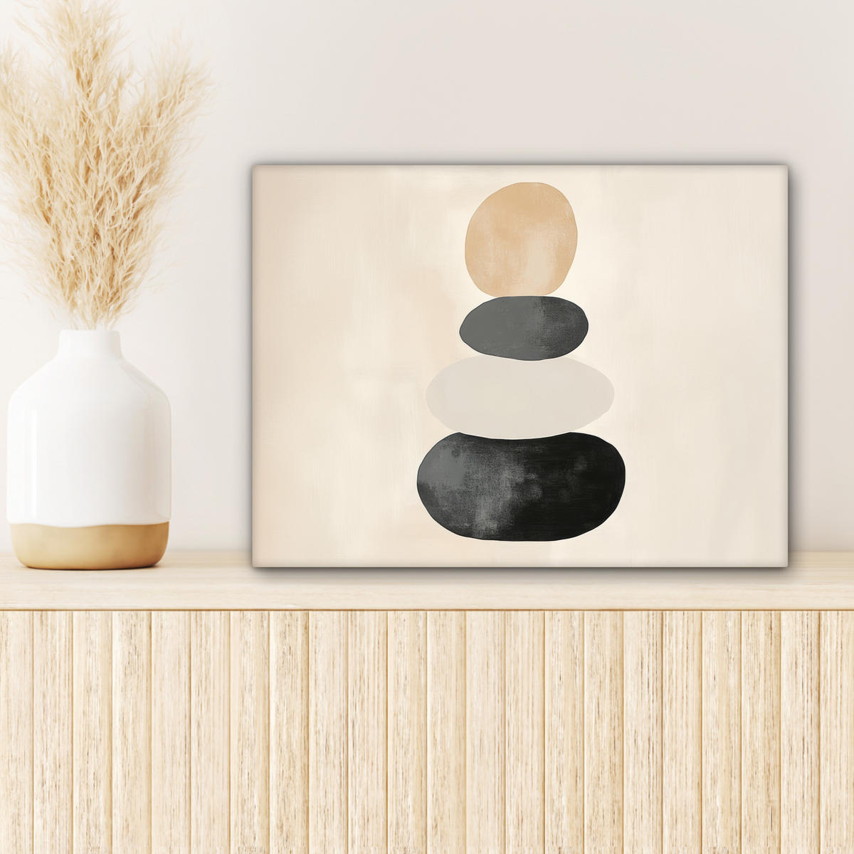 LEINWANDBILD Japandi - Wabi sabi - Beige 40x30 cm - Taupe, Textil (40/30cm) - MuchoWow