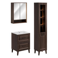 KOUPELNOVÝ NÁBYTEK 61cm Moka 2er-Set Dřevo - hnědá, kompozitní dřevo (61/82/46cm) - Petits-meubles