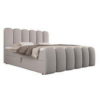 BOXBETT CUDDLE 180x200 cm in Grau, Bettkasten, Topper, Bouclé-Stoff - Grau, Holz/Textil (180/200cm) - EMLAR Home