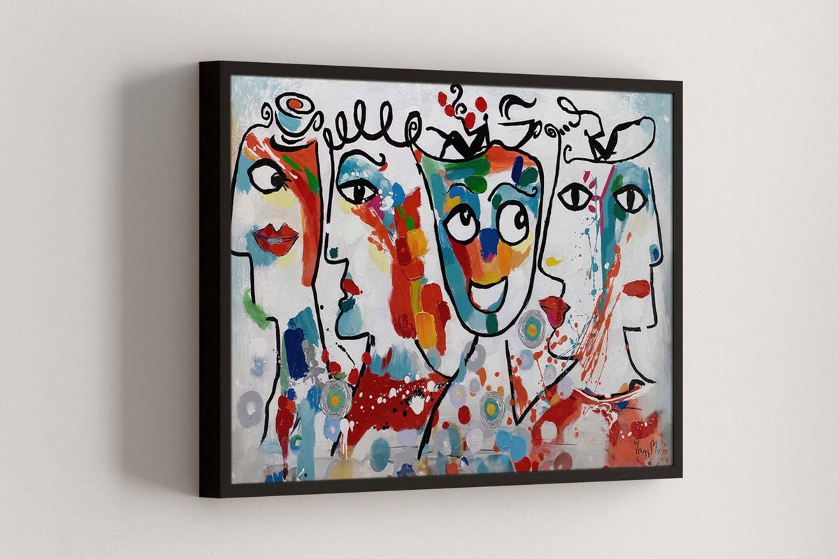 ÖLGEMÄLDE 90/60 cm - Multicolor, Holz/Textil (1.36/60cm) - KUNSTLOFT