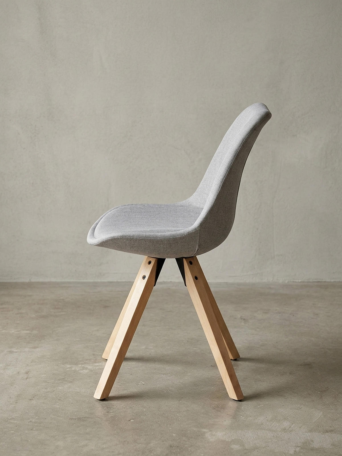 ESSZIMMERSTUHL 2er Set Stoffbezug mit Holzgestell Skandinavisch gepolstert, Grau 49x52x87 cm - Beige/Grau, Holz/Textil (49/87/52cm) - KADIMA DESIGN