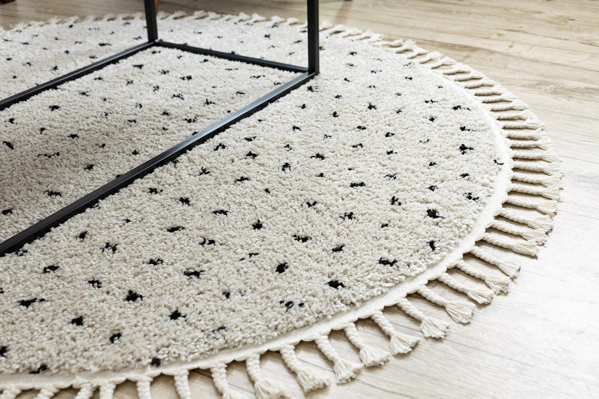 TEPPICH Berber 120 cm - Creme, Textil (120/120cm) - rugsX