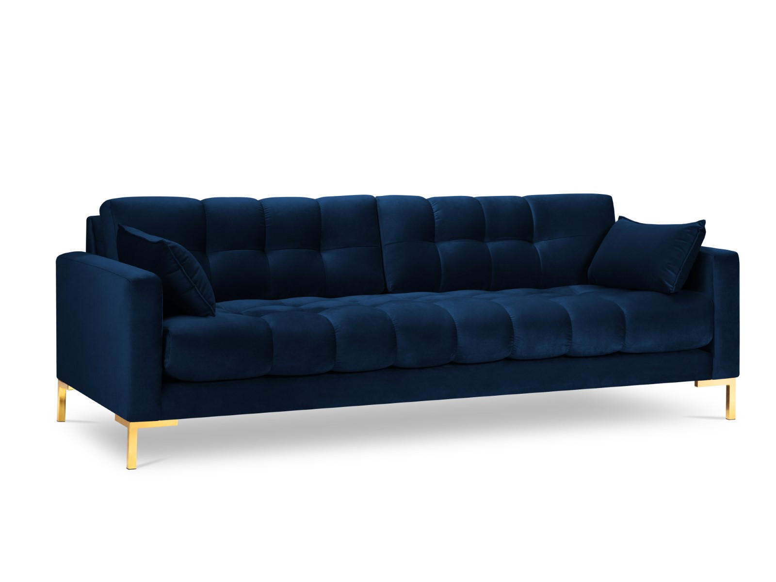 SOFA Mamaia aus Samt königsblau 4 Sitzplätze - Blau, Textil (92/75/217cm) - Micadoni