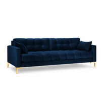 SOFA Mamaia aus Samt königsblau 4 Sitzplätze - Blau, Textil (92/75/217cm) - Micadoni