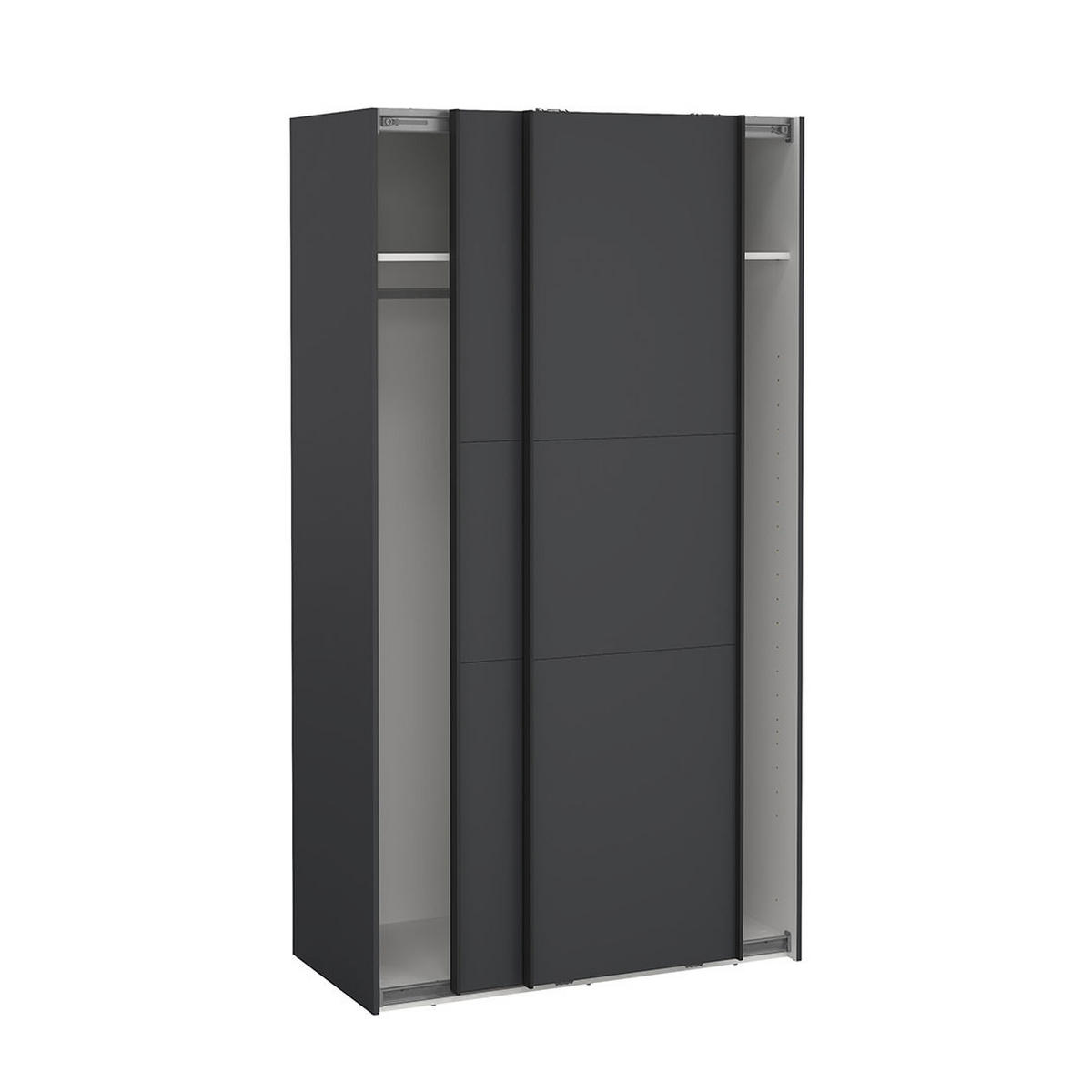 SCHIEBETÜRENSCHRANK, Como, Grau, Holzwerkstoff, 119 x 67 x 221 cm - Grau, Holzwerkstoff (119/221/67cm) - ebuy24