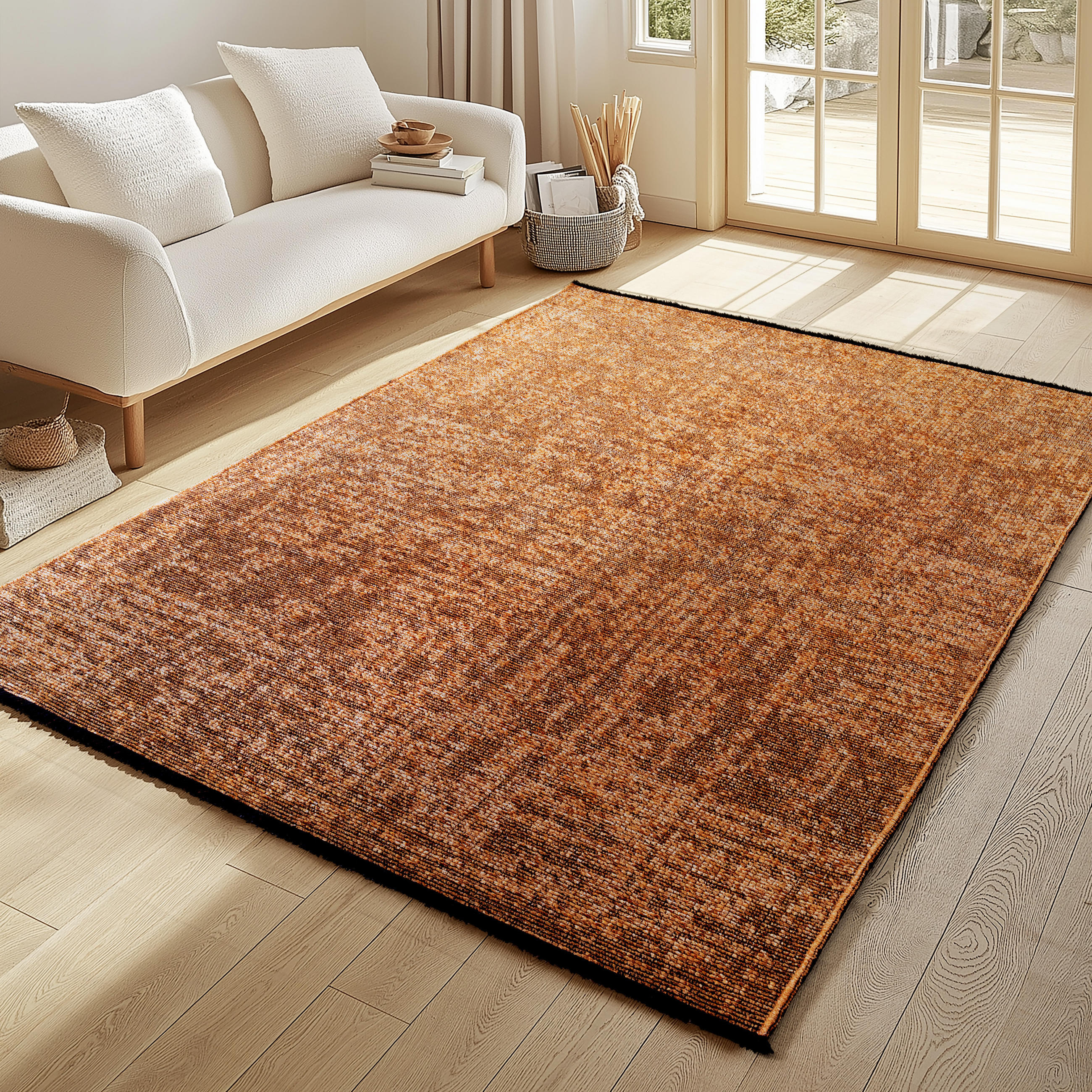 TEPPICH Kurzflor Unicolor Chenille Baumwolle Innen Kupfer Rechteckig 120x170 - Kupferfarben, Textil (120/170cm) - KADIMA DESIGN