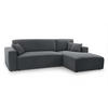 ECKSOFA L Form Catea Grau 279/145/84 cm Rechts mit Schlaffunktion - Schwarz/Grau, Kunststoff/Textil (279/145cm) - AX Living