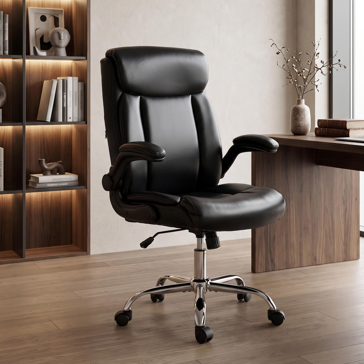 BÜROSTUHL Schwarz 70.0/69.0/117.0 cm - Schwarz, Kunststoff (69/117/70cm)