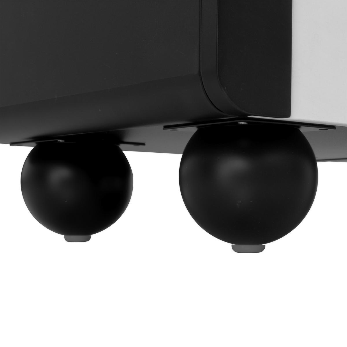 TV-SCHRANK Schwarz/Weiß 180/38/45 cm Zwei Schubladen Zwei Türen Kugelfüße - Schwarz, Karton (38/45/180cm) - PANGIVO