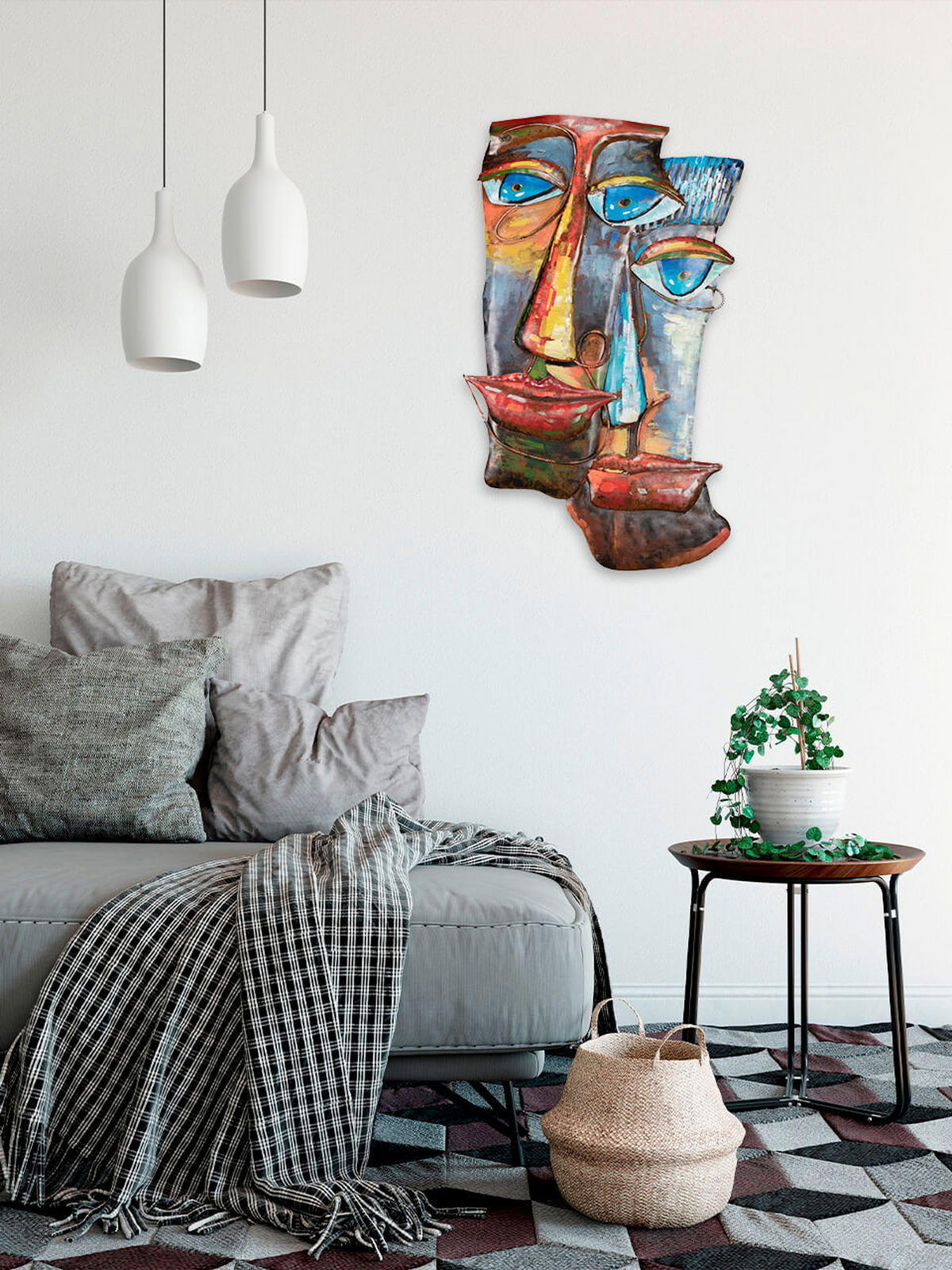 METALLBILD Bunt 100/61 cm - Multicolor, Metall (3.2/61cm) - KUNSTLOFT