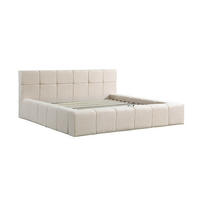 LED BETT GALA - Beige, ohne Matratze - Beige, Kunststoff - Home Deluxe