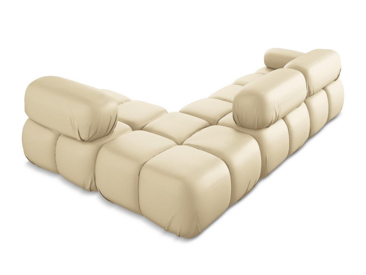 ECKSOFA Rechts Kunstleder Beige - Beige/Schwarz, Leder/Kunststoff (285/190cm) - Makamii