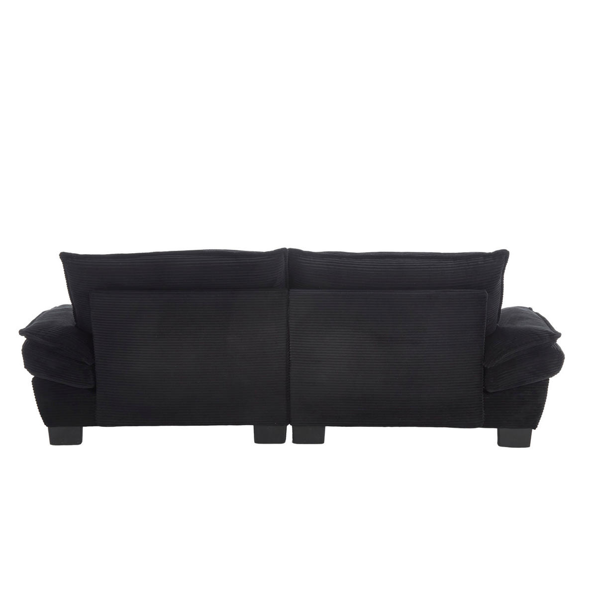 POHOVKA zo zamatu, 224/81/81 cm čierna, s hlbokým sedením a 2 vankúšmi - čierna, textil (224/81/81cm) - BEAOK
