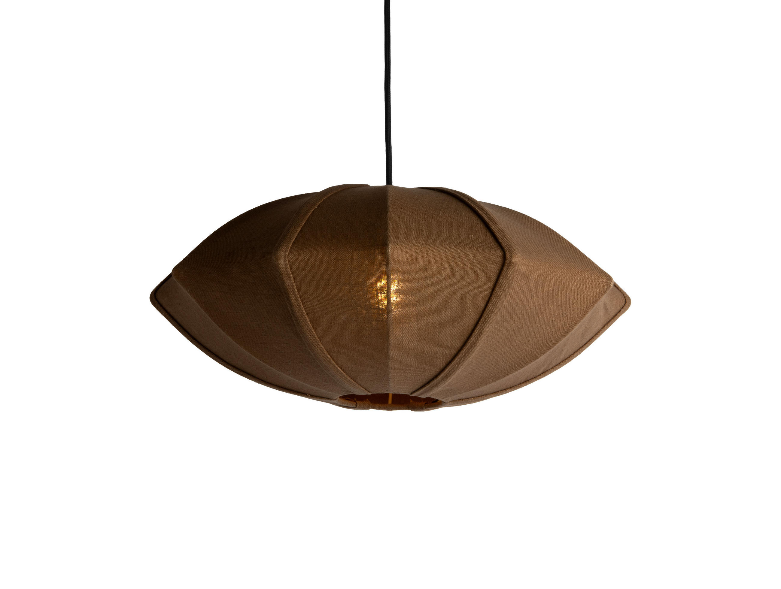HÄNGELAMPE Paris Disc - Braun - 22 cm - Braun, Textil (50/50/22cm) - Leitmotiv