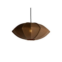 HÄNGELAMPE Paris Disc - Braun - 22 cm - Braun, Textil (50/50/22cm) - Leitmotiv