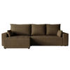ECKSOFA Tico mit Bettkasten und Schlaffunktion, L-Form/XL-Form, Velourstoff, Universal - Braun, Holzwerkstoff (276/145cm) - 4ALL HOME