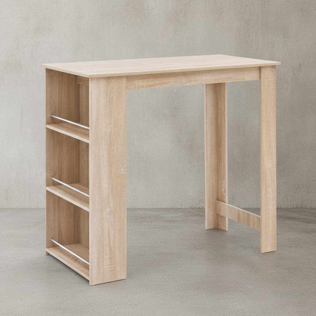 KÜCHENTRESEN GANDER Edelstahl 3 Fächer Ablage, Beige 120x60x107 cm - Beige, Holz/Metall (120/107/60cm) - KADIMA DESIGN