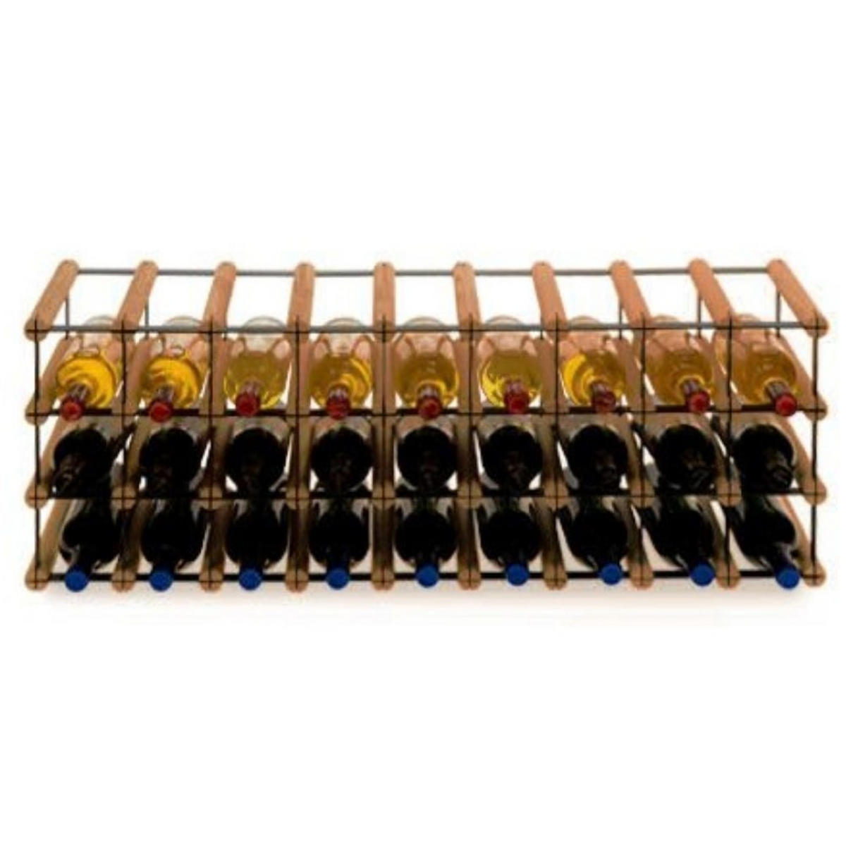 WEINREGAL Vinotega Mod Metal 32,5x92,5x24,5 cm 9x3 Flaschen Massives Kiefernholz Braun Geölt - Braun, Holz (92.5/32.5/24.5cm) - PROREGAL