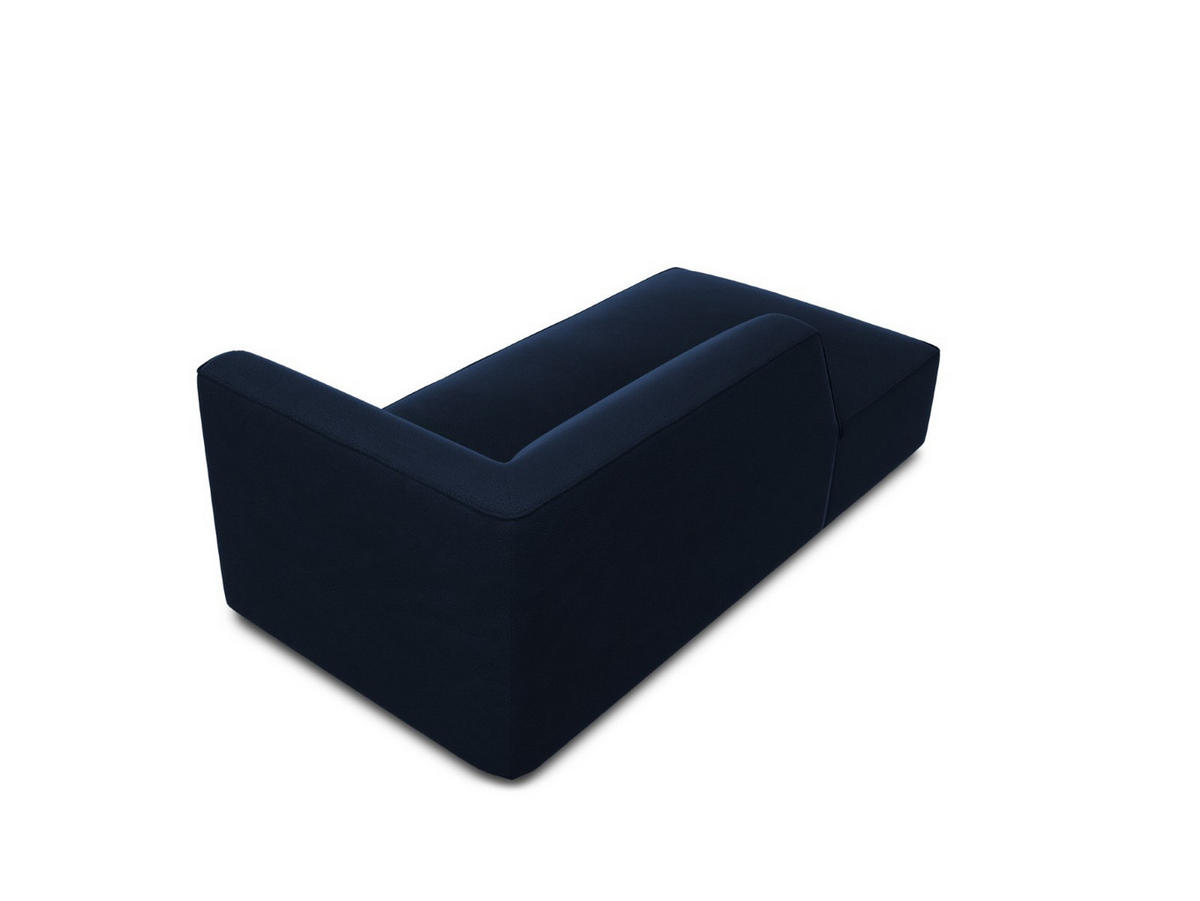 CHAISELONGUE links Ruby aus Samt königsblau - Blau, Textil (93/69/180cm) - Micadoni