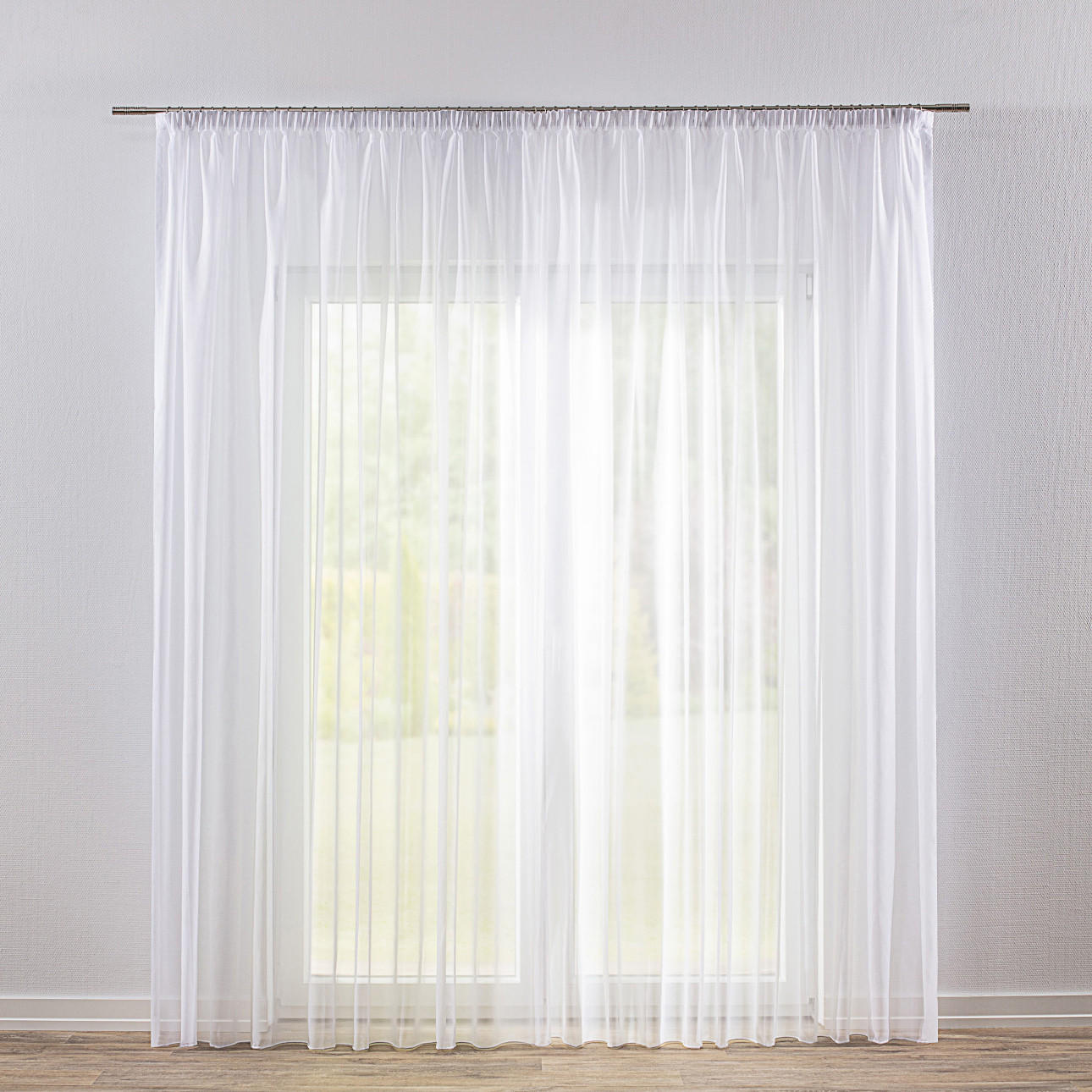 GARDINE Voile mit Kräuselband und Bleiband, weiß, 300x245 cm - Weiß, Textil (300/245cm) - Dekoria