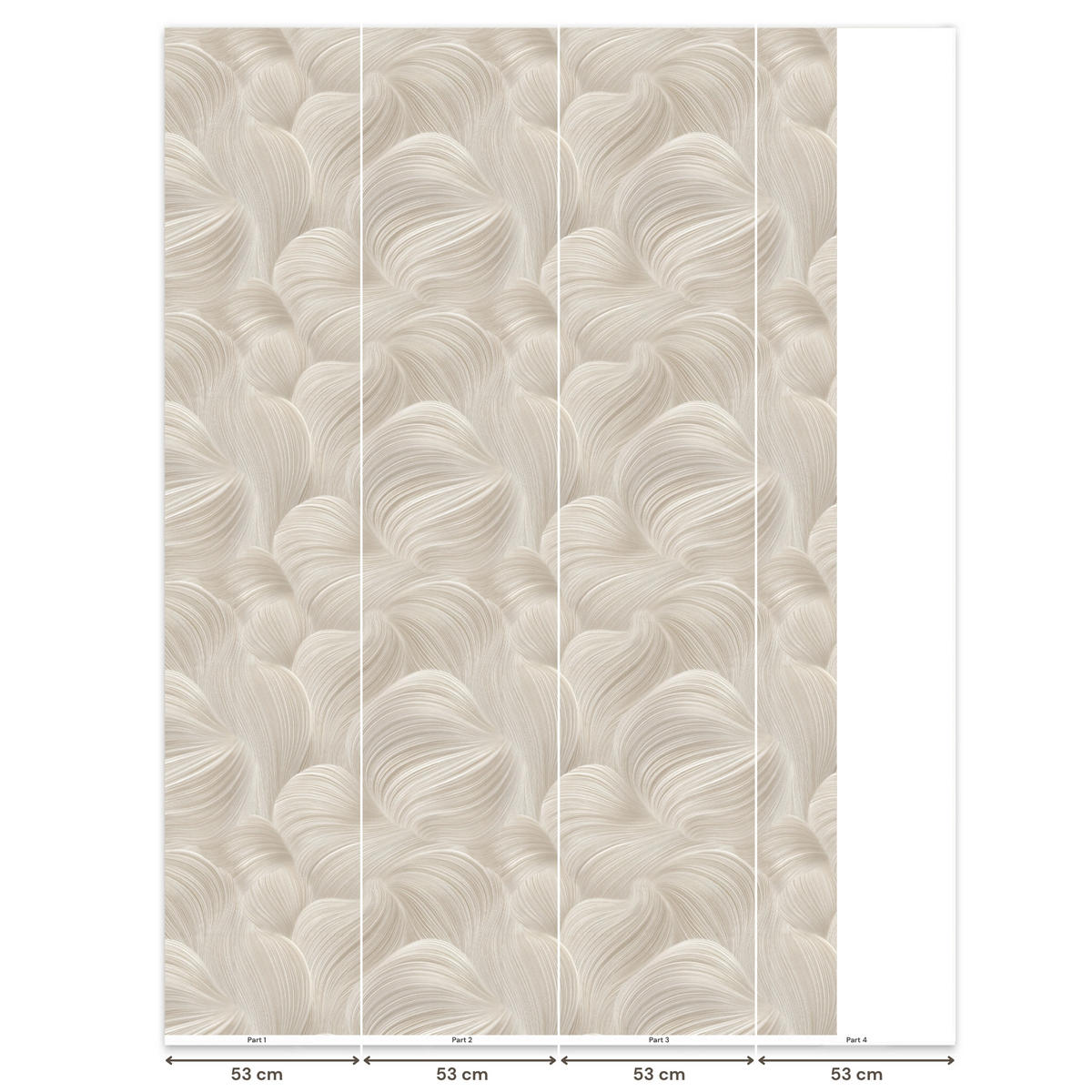 TAPETE - Lines - Ventilator - Beige - 180x260 cm - Creme, Papier (180/260cm) - OnlyWow