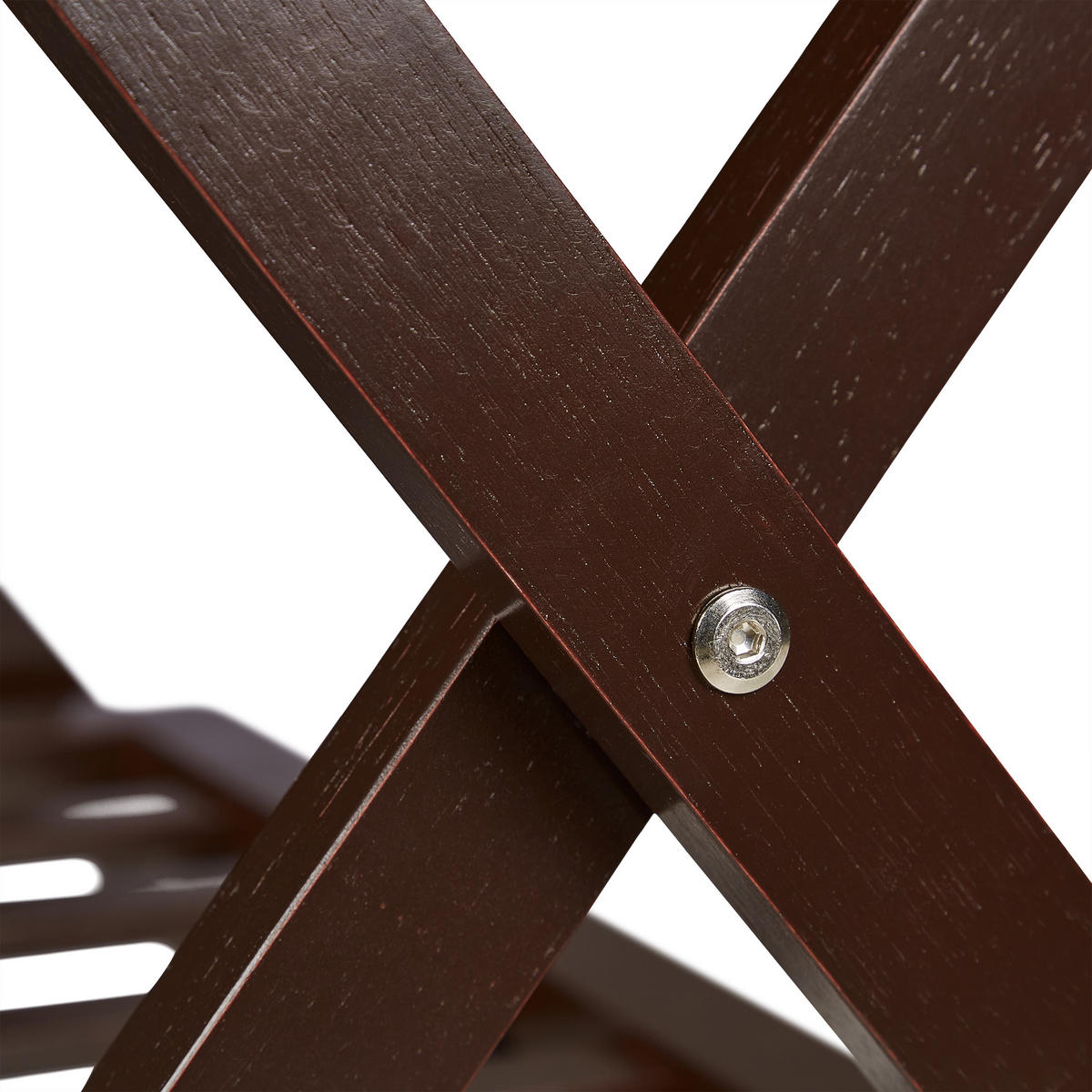 KOFFERSTÄNDER - Dunkelbraun, Holz/Textil (66/54.5/44.5cm) - Relaxdays