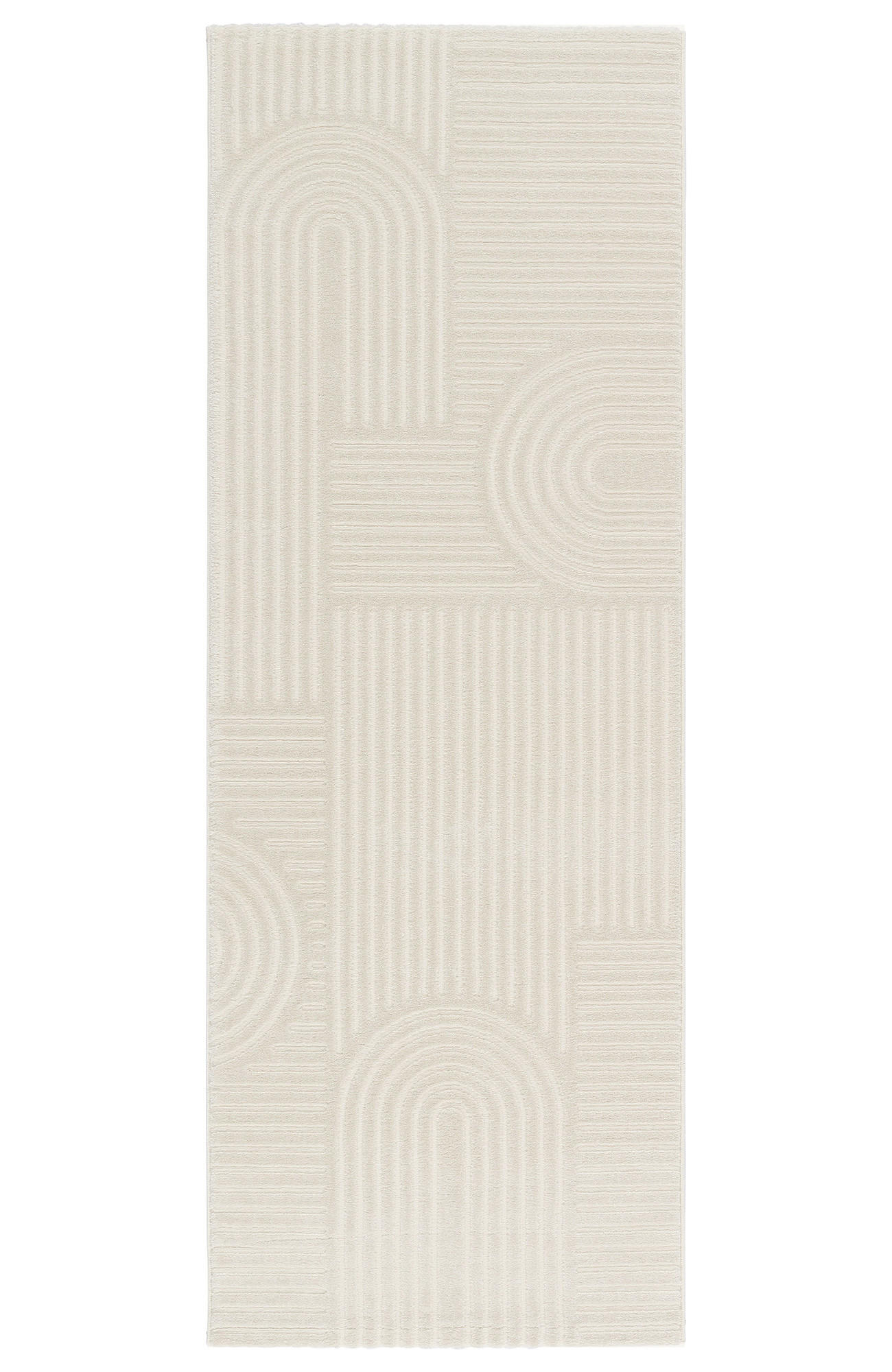 BOHO-TEPPICH Weiß 80x220 cm - Weiß, Textil (80/220cm) - Tesso Living