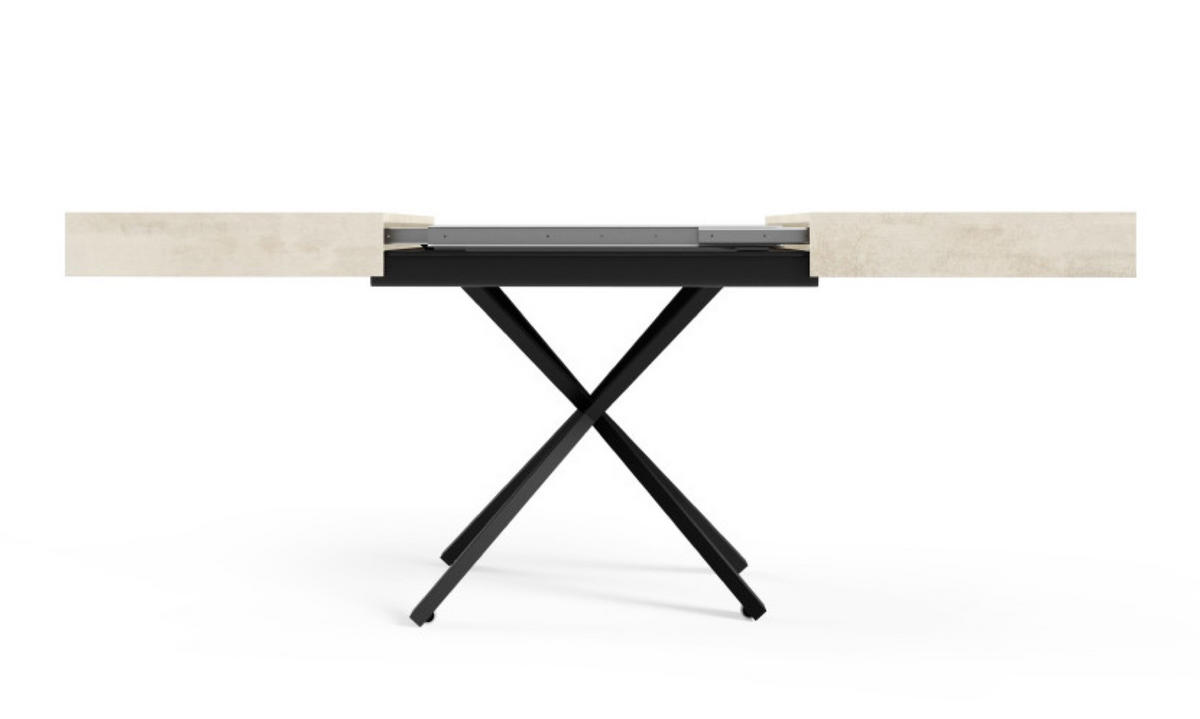 TISCH Weiß SIENNA Modern Beine X Chromix Ausziehbar - Weiß, Holzwerkstoff (80/80/80cm) - Sepro Meble