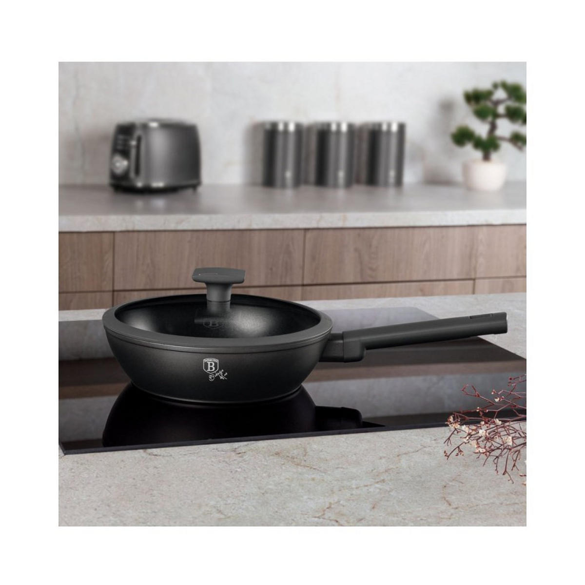 PFANNE Schwarz 24/24/6.5 cm BH8122 - Schwarz, Metall (24cm) - Berlinger Haus