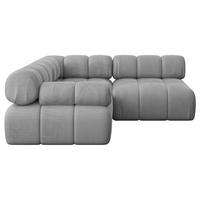 ECKSOFA modulares Sofa Mende-L1 - 190x190x70 cm Hellgrau Velours - Hellgrau, Holzwerkstoff/Textil (190/190cm) - ALTDECOR
