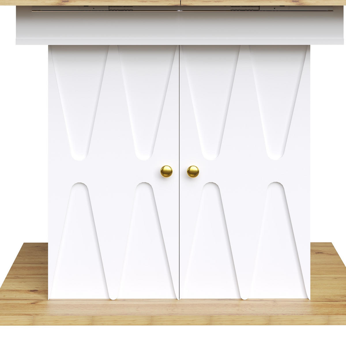 ESSTISCH 110/140/70/76,5 cm Weiß aus MDF und Metall mit Ausziehfunktion - Weiß, Holzwerkstoff (110/70/76.5cm) - OKMYHOME