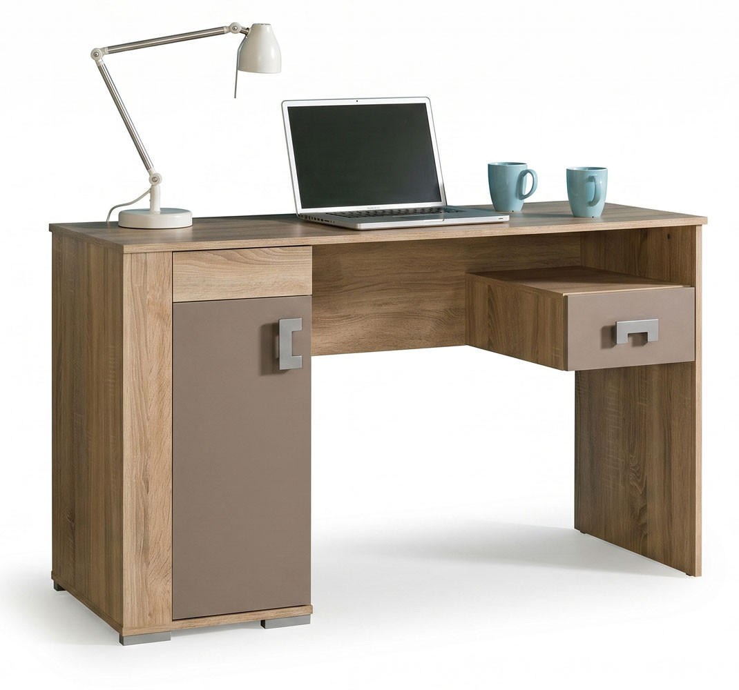 SCHREIBTISCH Bravo Eiche Sonoma / Trüffel 130 / 51 / 78cm - Eichefarben/Trüffeleichefarben, Holz/Holzwerkstoff (51/130/78cm) - Feldmann-Wohnen