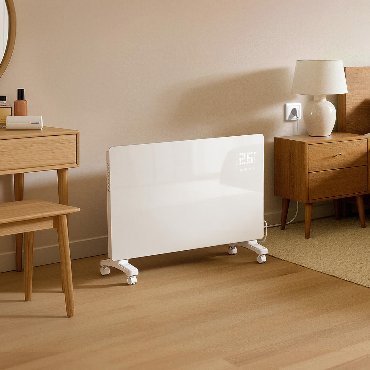 GLASHEIZUNG Weiß 77/46,5/23,7 cm - Weiß, Glas/Metall (77/46/24cm) - EMKE