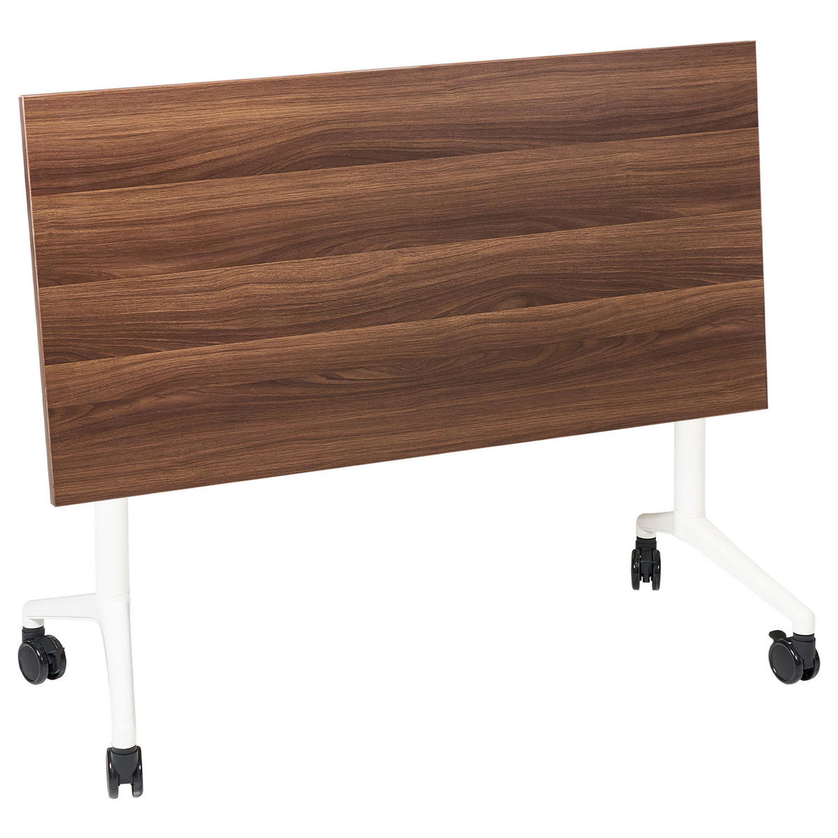 PSACÍ STŮL Skládací Tmavě hnědý 120/60 cm Cavi - bílá/hnědá, kompozitní dřevo (60/120/73cm) - Beliani