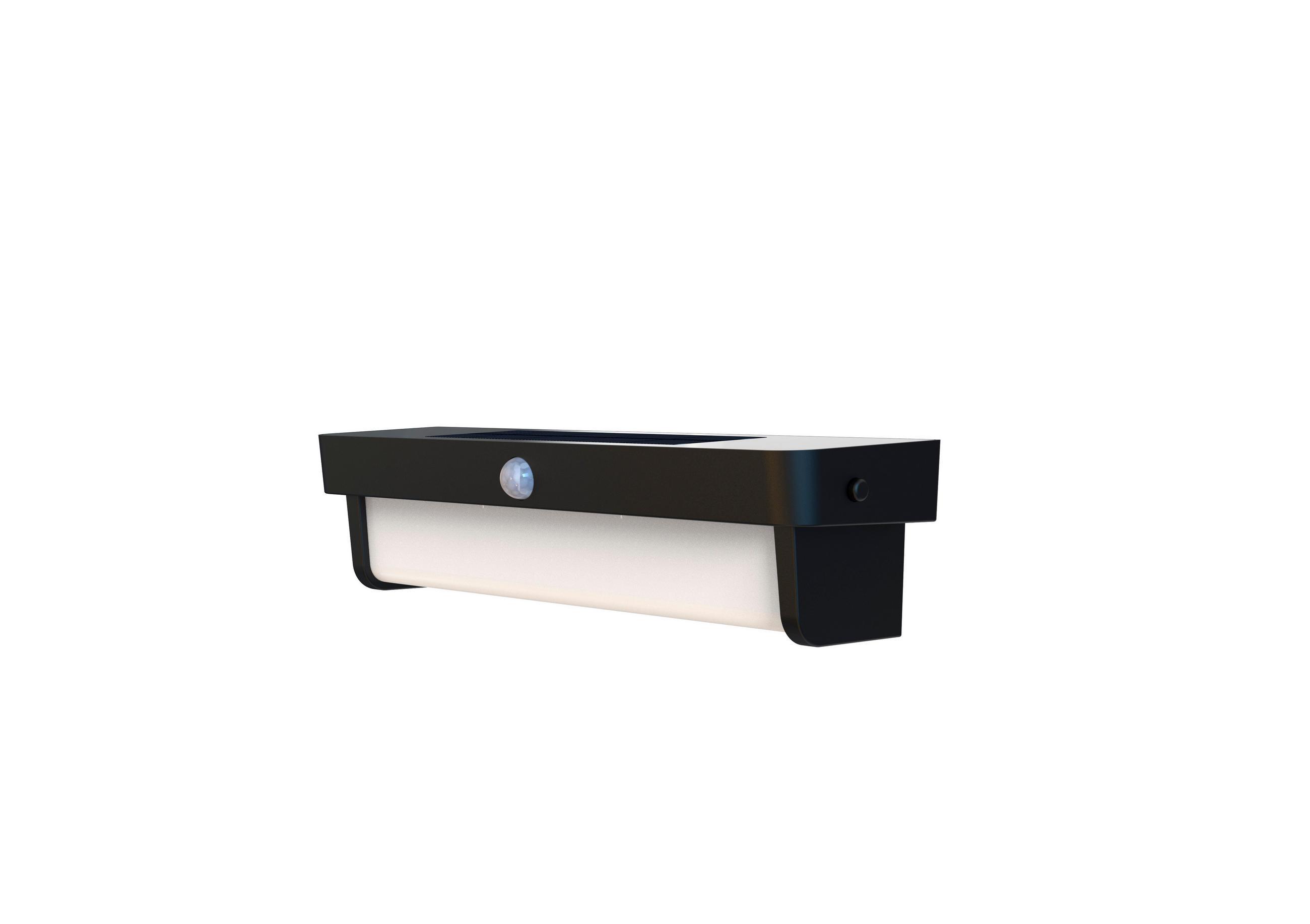 ALUMINIUM-SOLAR-WANDLEUCHTE Outdoor mit Bewegungsmelder IP54 dimmbar - Schwarz, Metall (7.6/30/8.5cm) - Northpoint
