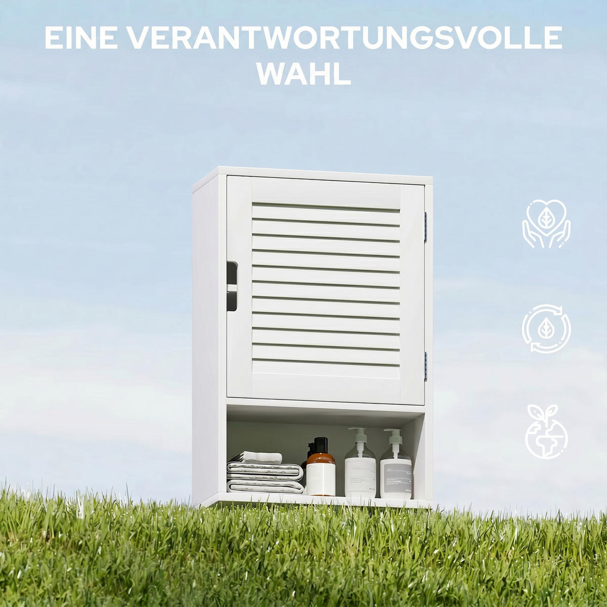 BADEZIMMERSCHRANK Weiß 20.0/40.0/60.0 cm - Weiß, Holzwerkstoff (40/60/20cm)