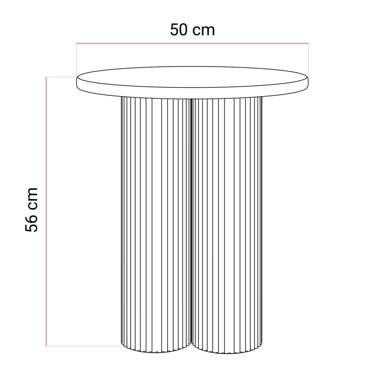 COUCHTISCH CANYON S mit gerilltem Sockel - Nussbaumfarben, Holzwerkstoff (50/50/56cm) - Lookway