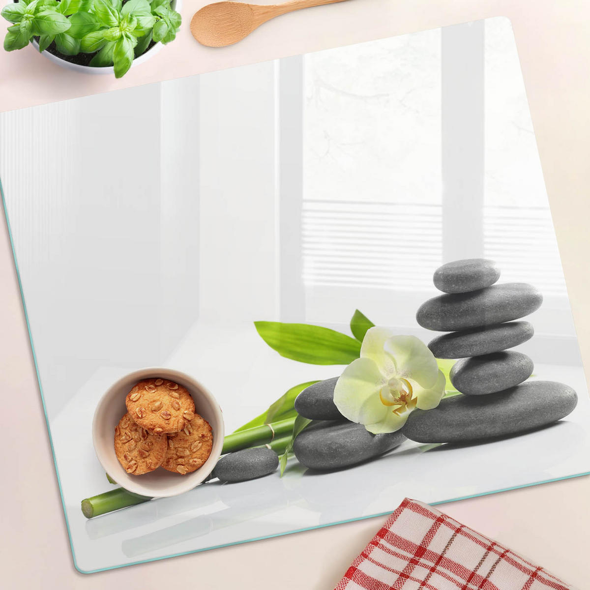 GLASPLATTE 60x52 cm Orchidee - Multicolor, Glas (60/0.4/52cm) - TULUP