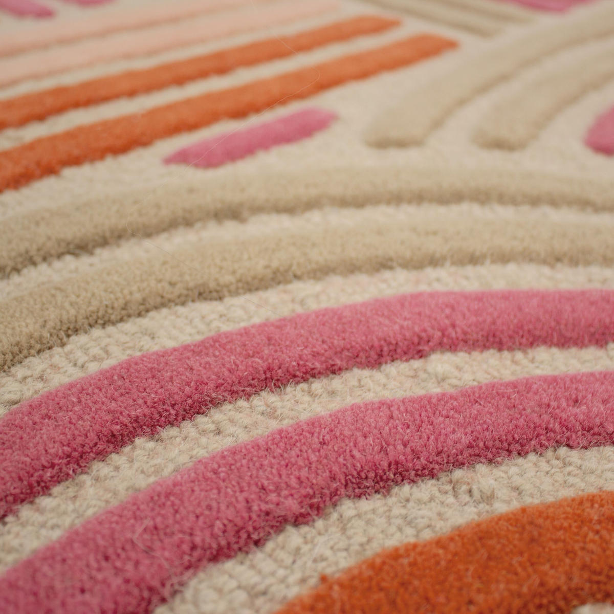 TEPPICH aus Wolle SOAR in Rosa, abstrakt, 80 x 300 cm - Rosa, Textil (300/80cm) - KADIMA DESIGN