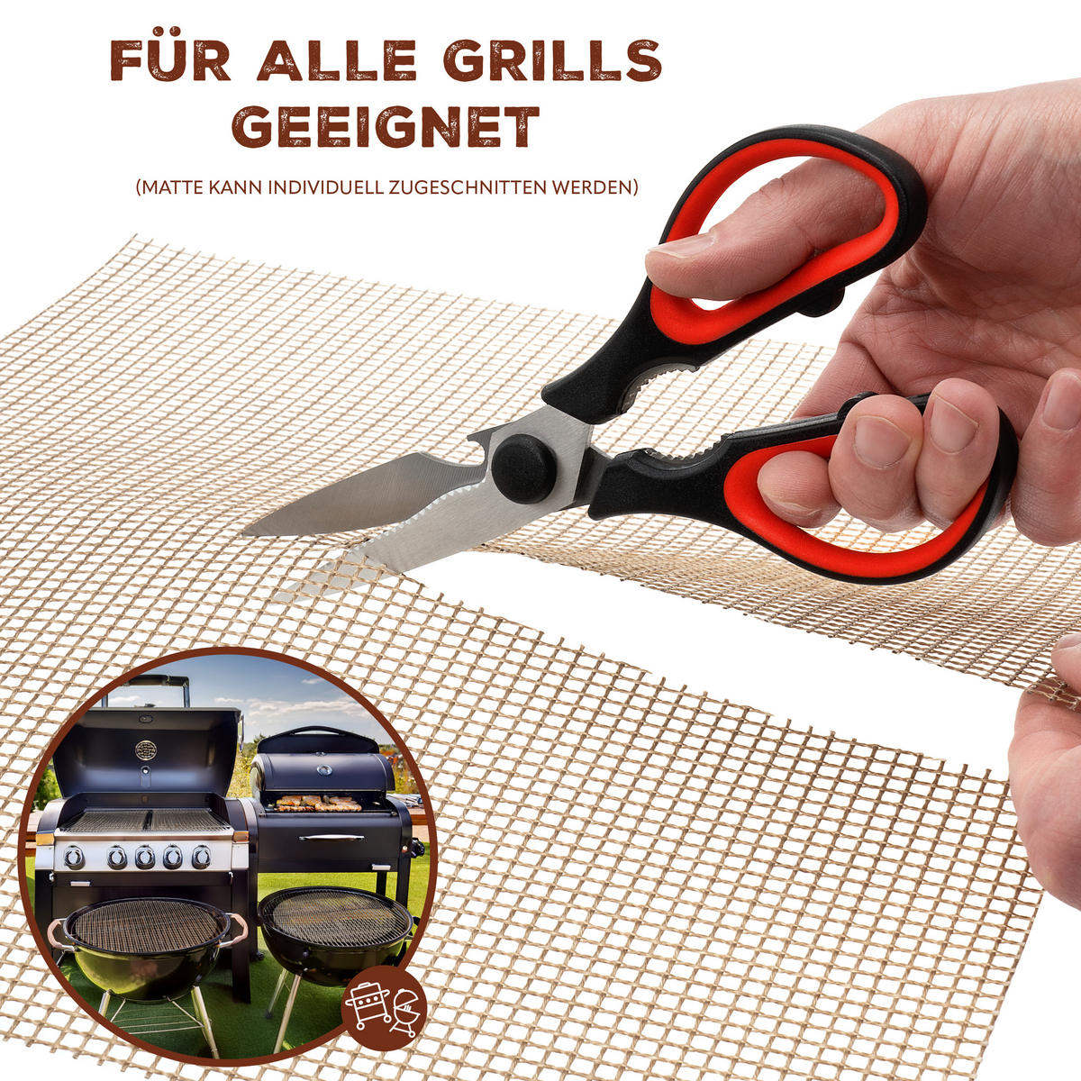 GRILLMATTE 3er-Set, beigefasergewebe - Naturfarben, Kunststoff (36/0.5/42cm) - bremermann