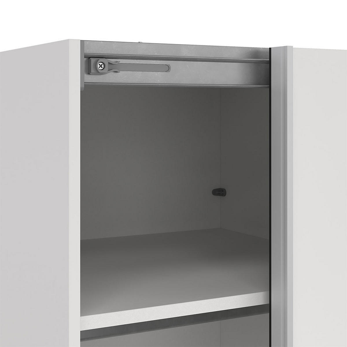 SCHIEBETÜRENSCHRANK, Como, Weiß, Holzwerkstoff, 119 x 67 x 221 cm - Weiß, Holzwerkstoff (119/221/67cm) - ebuy24