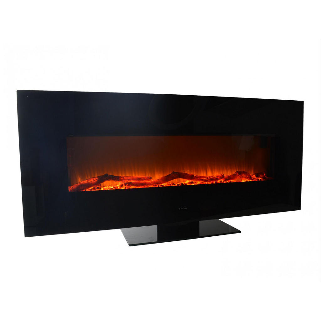 Thumbnail - Purline Elektrokamin, Schwarz, Glas, Quadratisch, eckig, 128x63x13 cm, Freizeit, Heizen & Kühlen, Elektrokamine