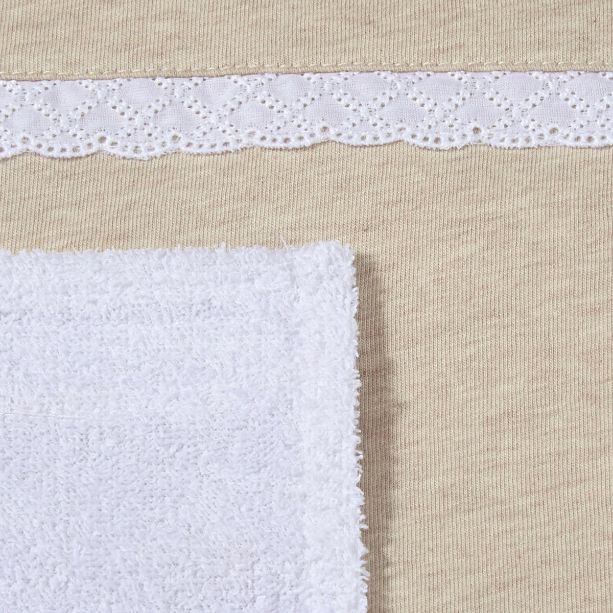 WICKELAUFLAGE Beige Spitze + GRATIS Wechselbezug - Beige, Textil (80/70cm) - nordic coast company