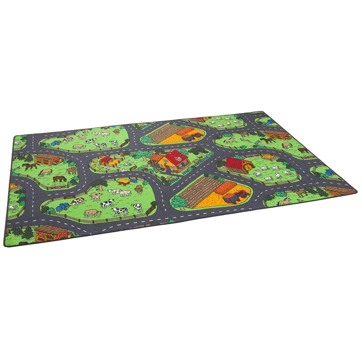 KINDER SPIEL TEPPICH BAUERNHOF - Multicolor, Textil (80/160cm) - Snapstyle