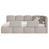 JUGENDBETT Cloudy rechts mit Matratze und Rausfallschutz Bouclé Greige - Taupe, Kunststoff/Textil (90/200cm) - Selsey