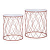 BEISTELLTISCH 2er Set rund Ø40/Ø45 cm Kupfer aus Glas und Metall - Kupferfarben, Metall (45/40/45cm) - WOMO-DESIGN